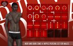 Noir and Dark Sims: Adult World: TS4 - Nipple Piercing Set f